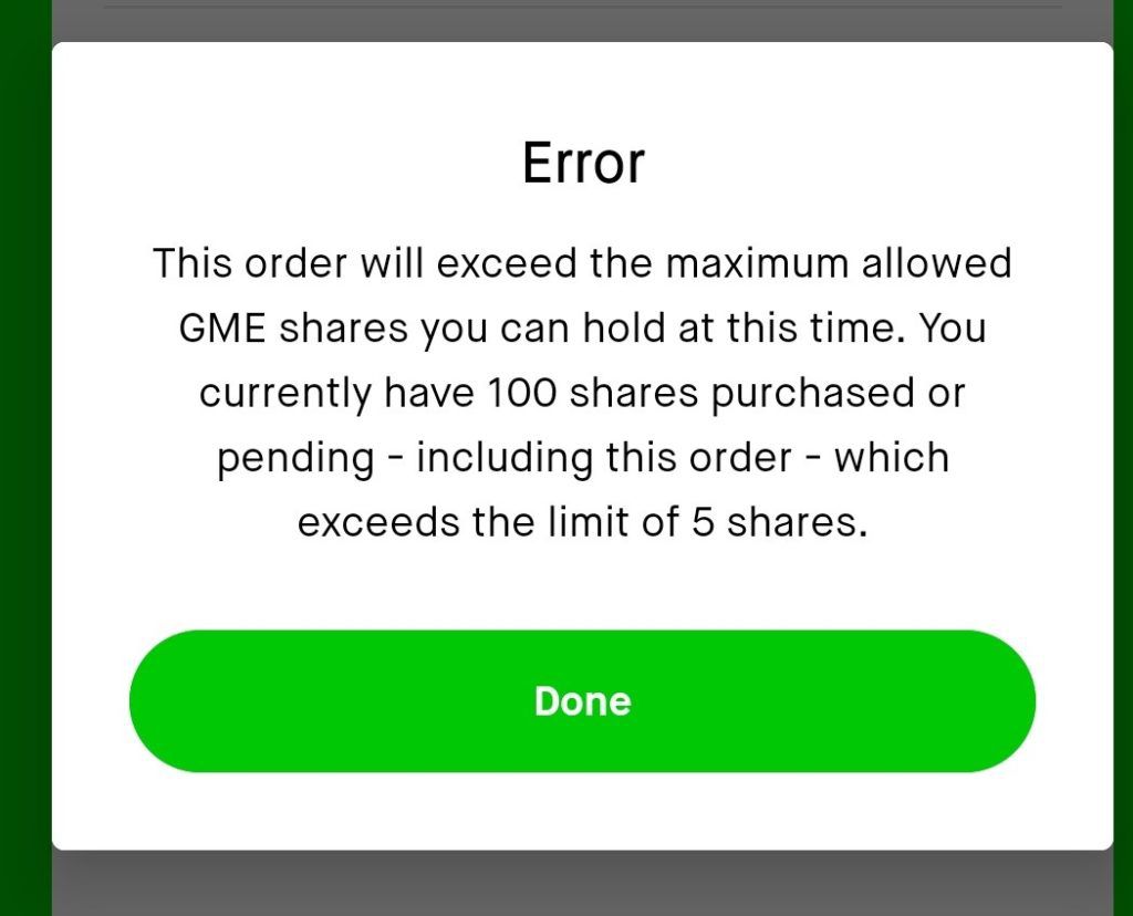 Erro de Robinhood após o pico DOGE. Fonte: Beincrypto.