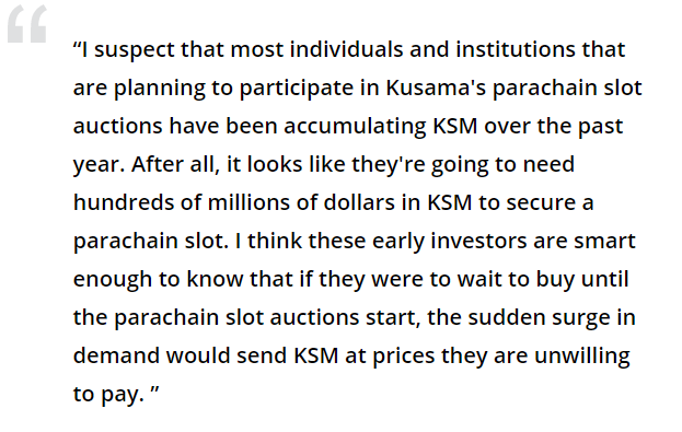 ความคิดเห็นสำนักเหรียญเกี่ยวกับ Kusama เหรียญ. ที่มา: Cointelegraph