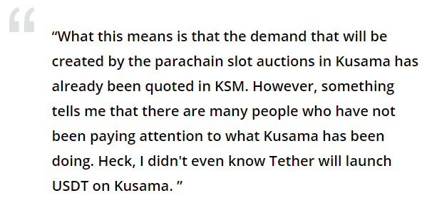 ความคิดเห็นสำนักเหรียญเกี่ยวกับ Kusama เหรียญ. ที่มา: Cointelegraph