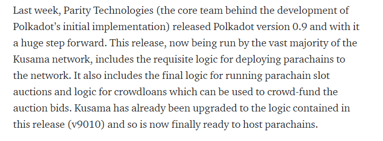Kusama พร้อมที่จะเป็นเจ้าภาพ Parachain, Wood กล่าว ที่มา: Medium.com