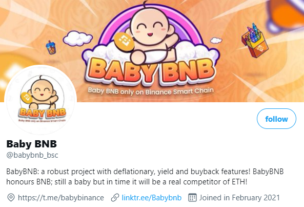 BABYBNB Twitter description